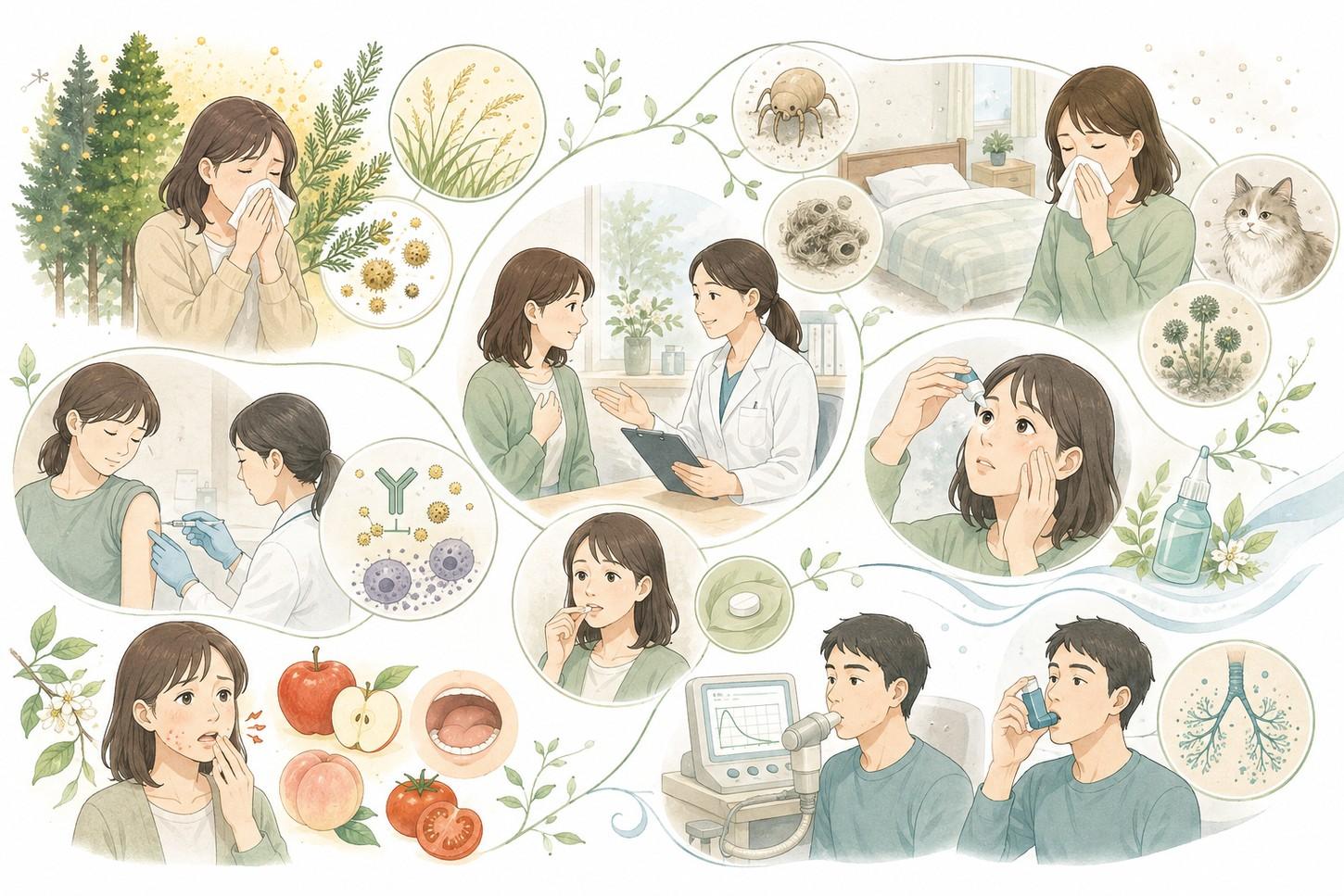 アレルギー外来の対象となる主な疾患・治療法