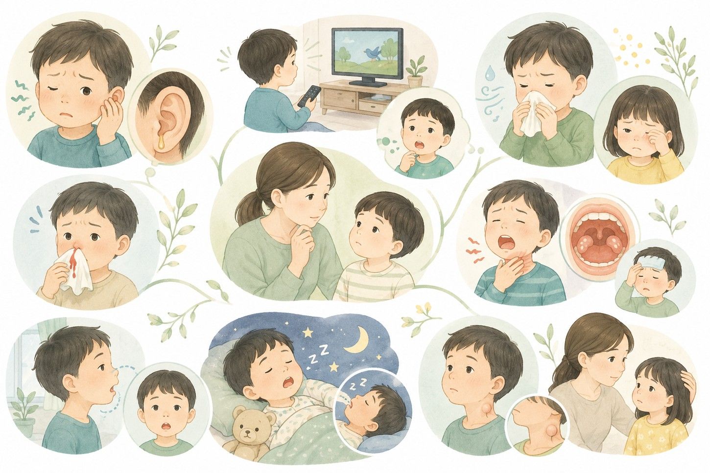 小児耳鼻咽喉科でよくみられる症状